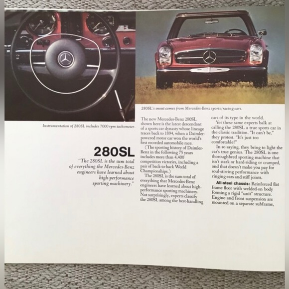 1968 Mercedes Benz Range Brochure - Picture 2 of 3